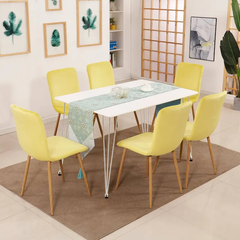 Modern Dining Chair, Mid Century Upholstered Armless Chair for Living Dining Room