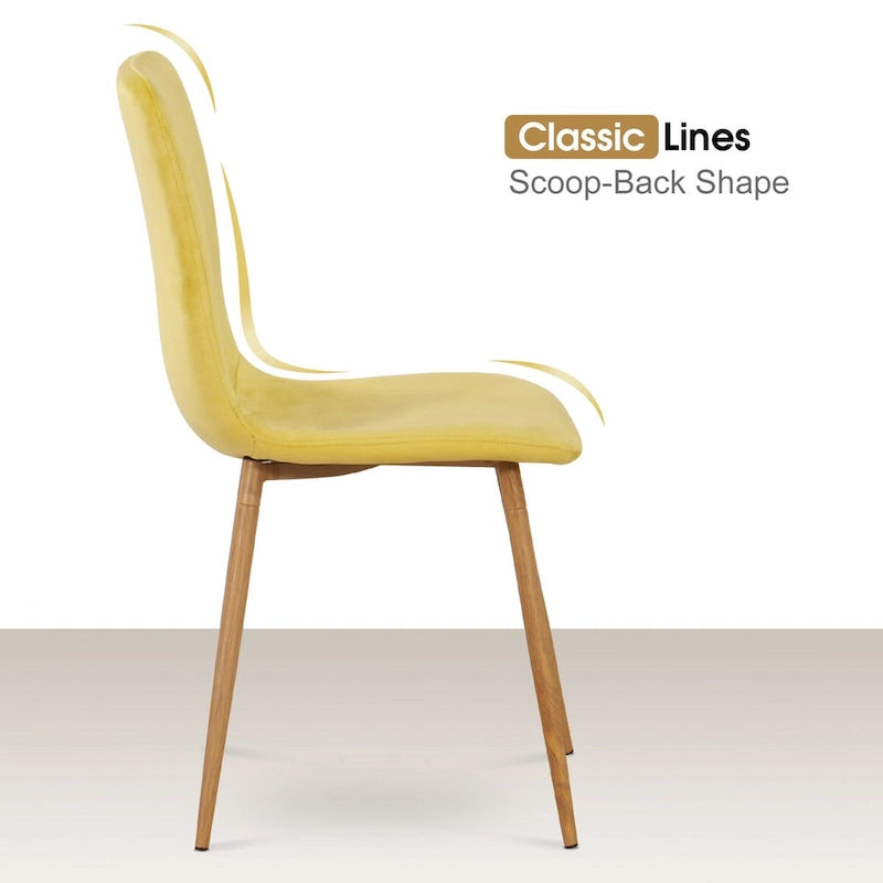 Modern Dining Chair, Mid Century Upholstered Armless Chair for Living Dining Room