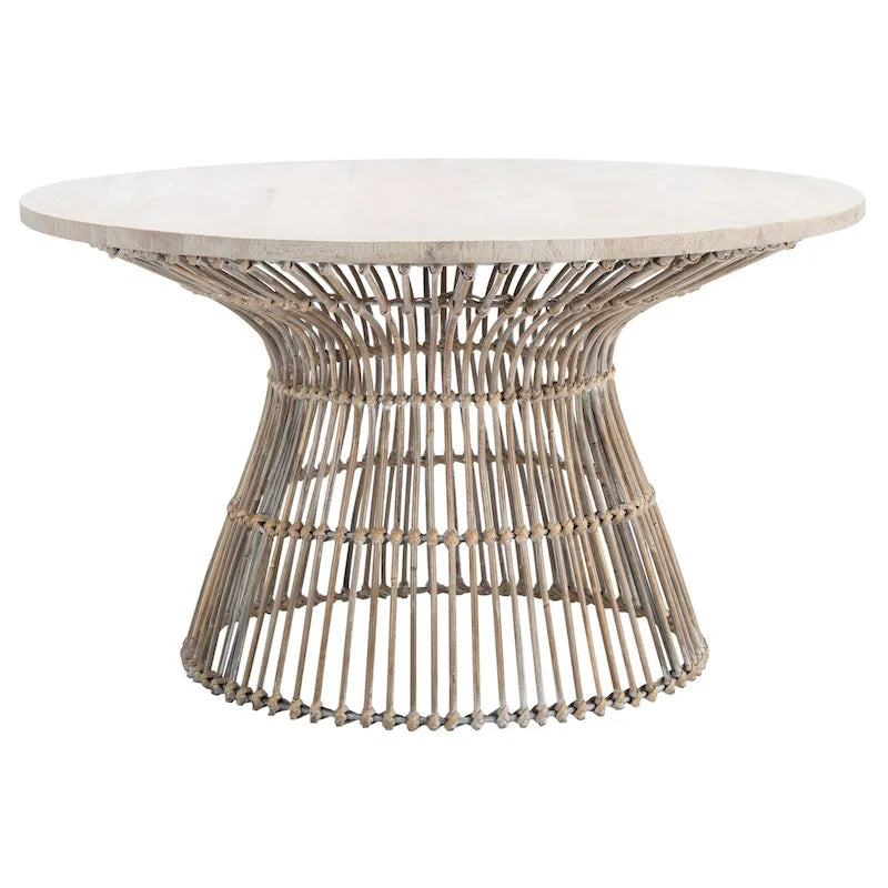 Modern Rattan Round Coffee Table - 31.5 W x 31.5 L x 17.7 H - 32Wx32Dx18H