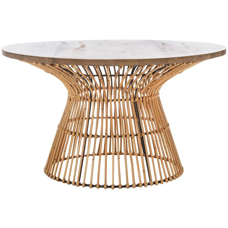 Modern Rattan Round Coffee Table - 31.5 W x 31.5 L x 17.7 H - 32Wx32Dx18H
