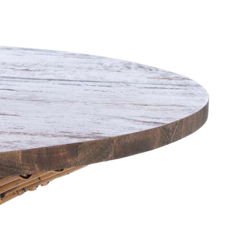 Modern Rattan Round Coffee Table - 31.5 W x 31.5 L x 17.7 H - 32Wx32Dx18H