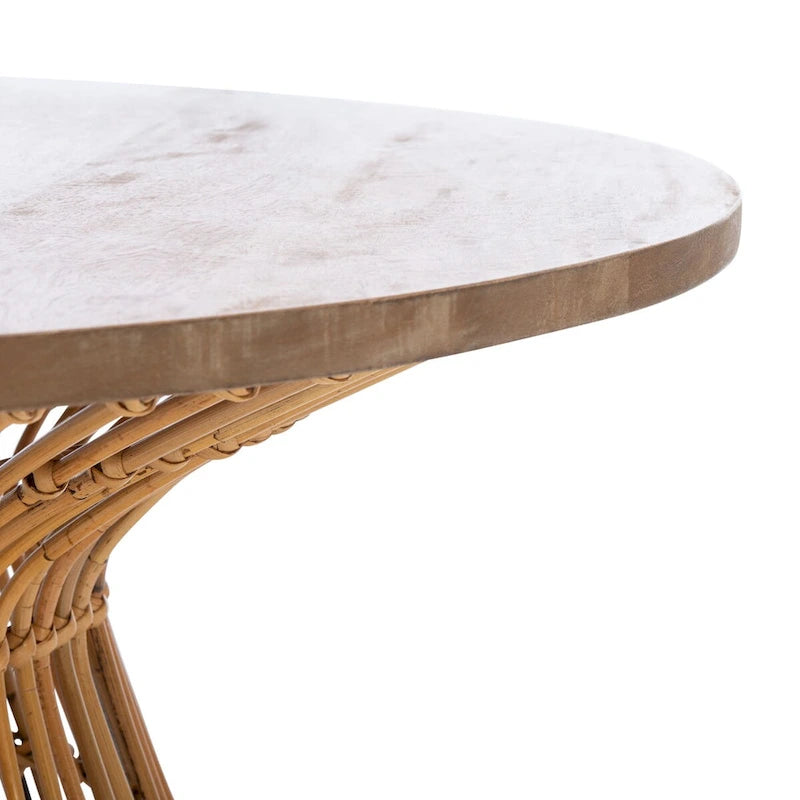 Modern Rattan Round Coffee Table - 31.5 W x 31.5 L x 17.7 H - 32Wx32Dx18H
