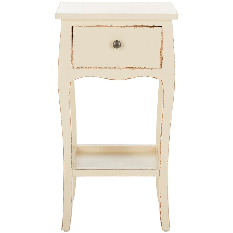 Modern Wood End Table with Open Shelf for Living Room - 16Wx14Dx30H