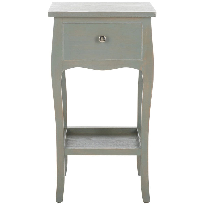 Modern Wood End Table with Open Shelf for Living Room - 16Wx14Dx30H