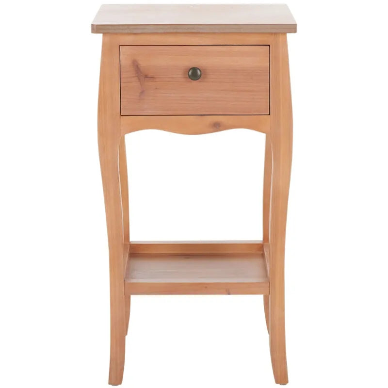 Modern Wood End Table with Open Shelf for Living Room - 16Wx14Dx30H