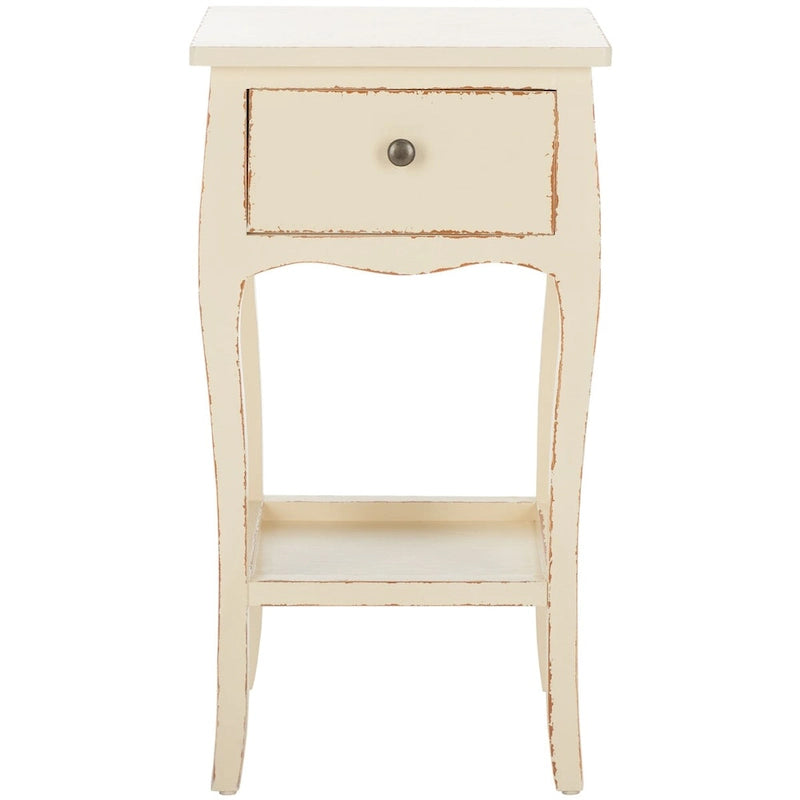 Modern Wood End Table with Open Shelf for Living Room - 16Wx14Dx30H