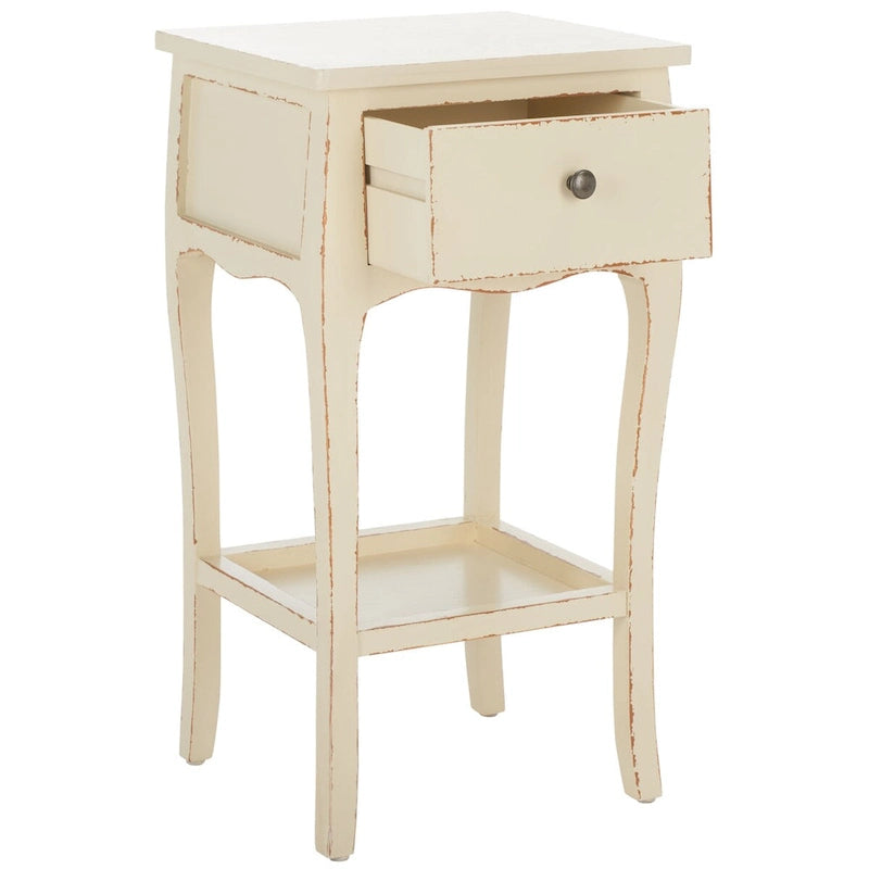 Modern Wood End Table with Open Shelf for Living Room - 16Wx14Dx30H