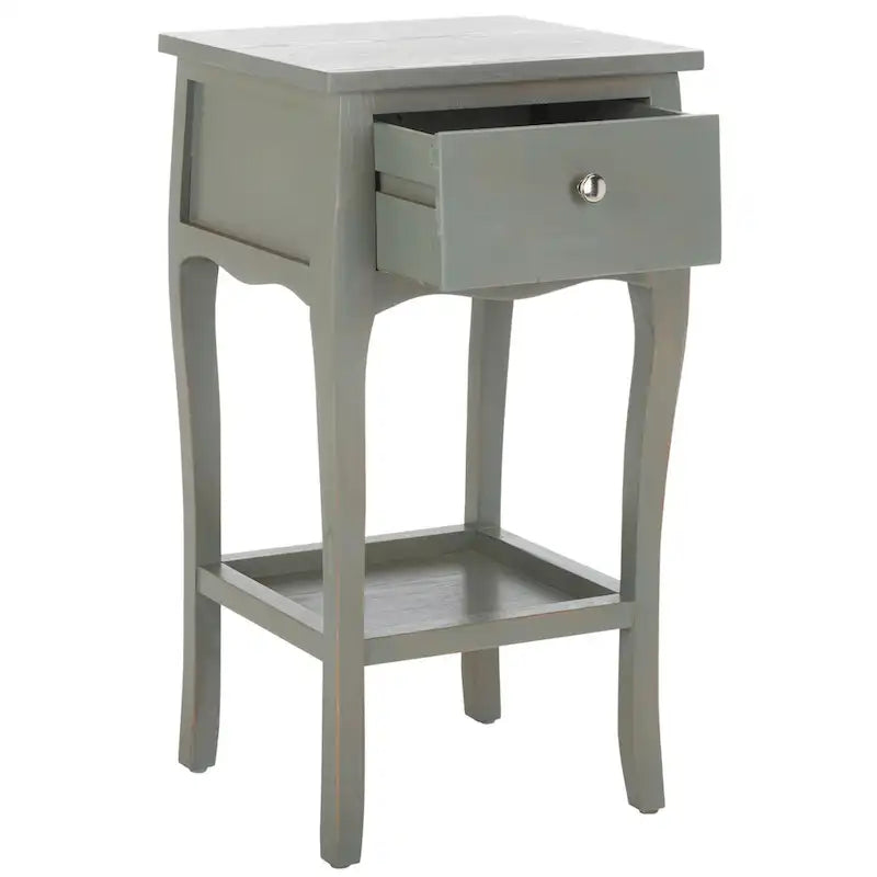 Modern Wood End Table with Open Shelf for Living Room - 16Wx14Dx30H