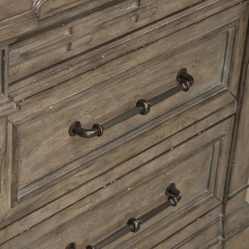 Dusty Taupe 3 Drawer Nightstand with Charging Station