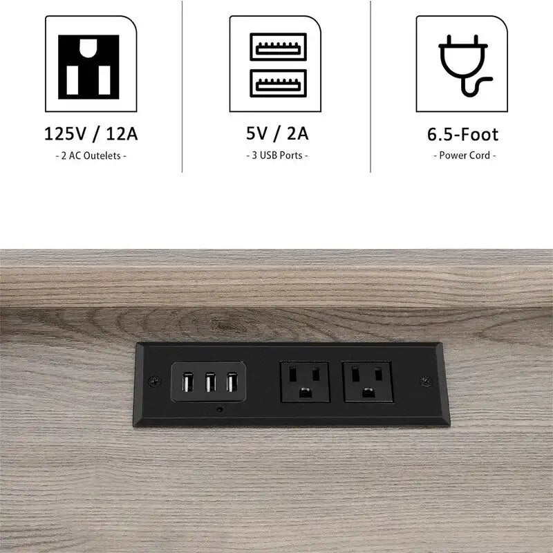 Moderní noční stolek s nabíjecí stanicí USB a zásuvkou do ložnice