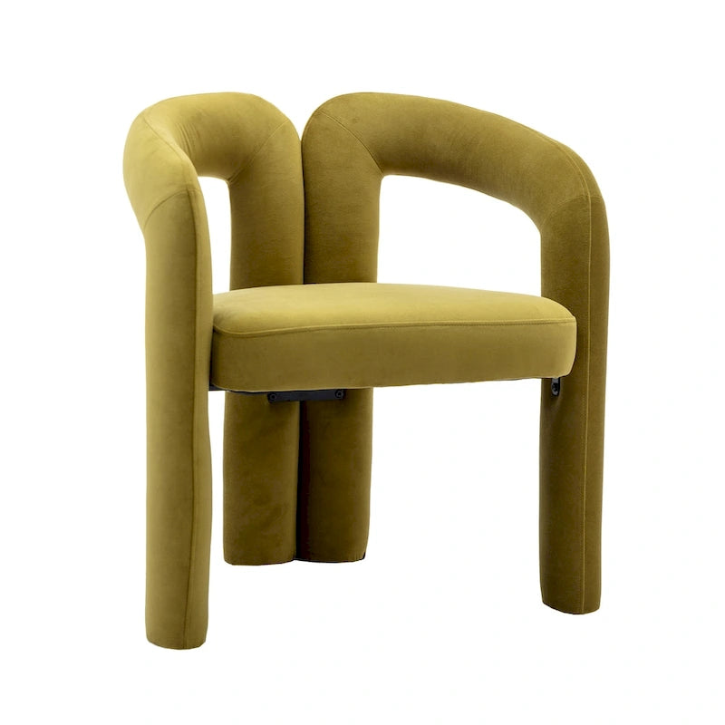 Contemporary Designed Fabric Upholstered Accent/Dining Chair /Barrel Side Chairs Kitchen Armchair for Living Room set of 2