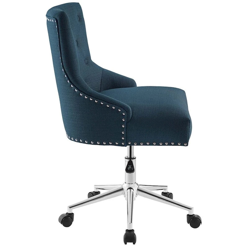 Lagefors Tufted Swivel Upholstered Fabric Office Chair