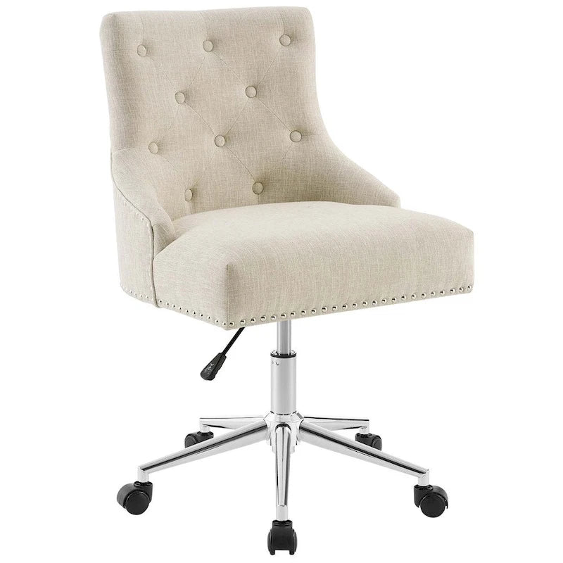 Lagefors Tufted Swivel Upholstered Fabric Office Chair