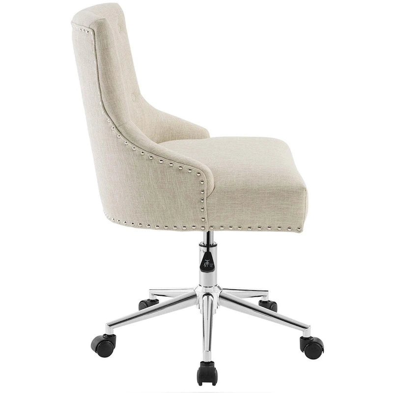 Lagefors Tufted Swivel Upholstered Fabric Office Chair