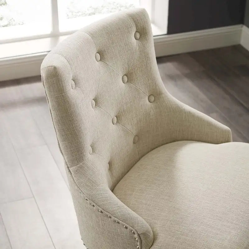 Lagefors Tufted Swivel Upholstered Fabric Office Chair