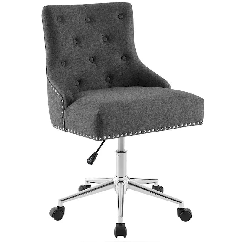 Lagefors Tufted Swivel Upholstered Fabric Office Chair