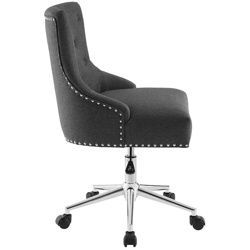 Lagefors Tufted Swivel Upholstered Fabric Office Chair