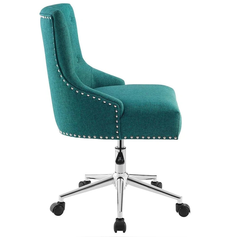 Lagefors Tufted Swivel Upholstered Fabric Office Chair