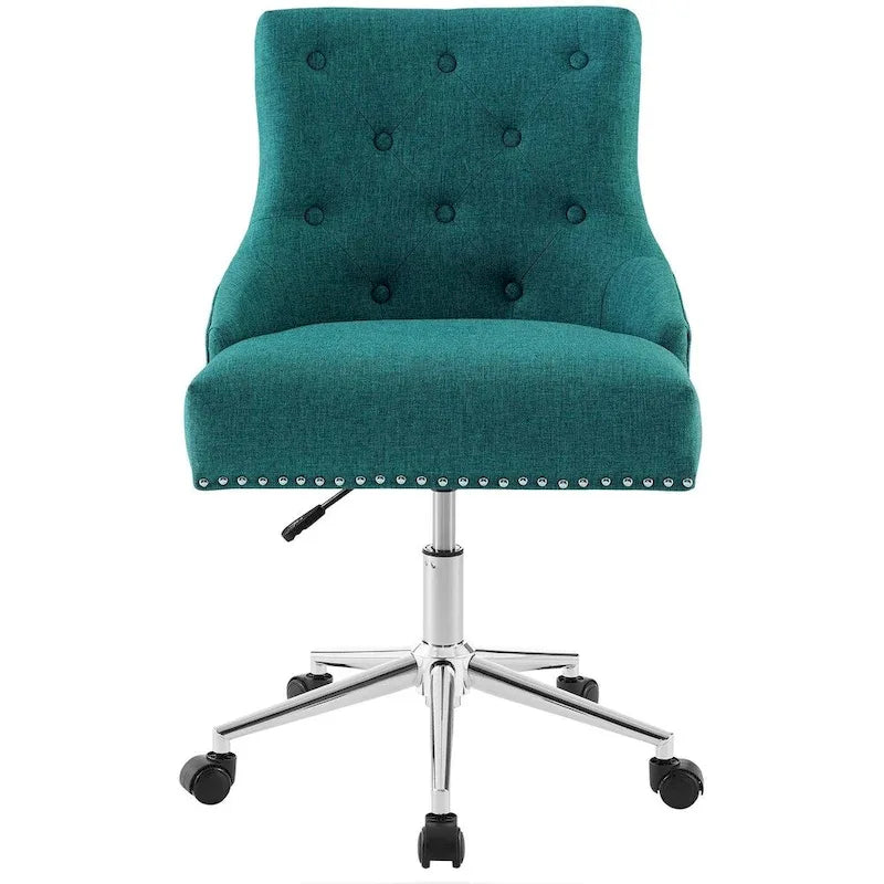 Lagefors Tufted Swivel Upholstered Fabric Office Chair