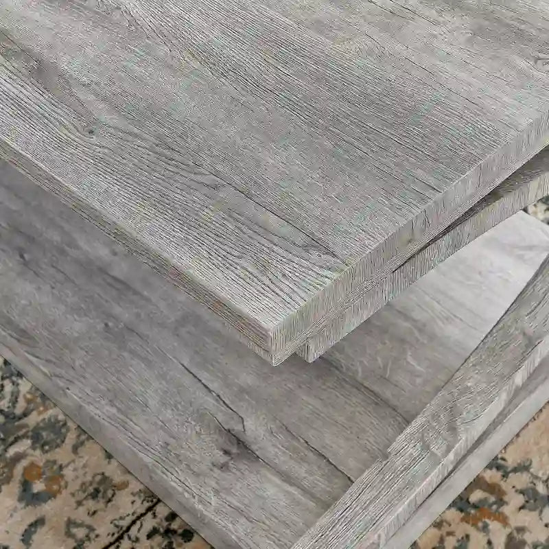 Unique Coffee Table, Solid Wood 23.8 Inch Modern Coffee Table Center Table With Storage, Solid Wood Special Shape Coffee Table