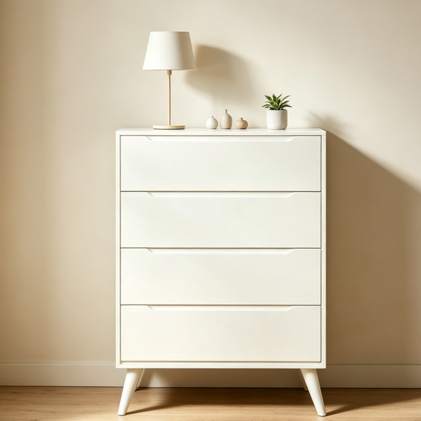 Mid-century Modern 4-Drawer Solid Wood Chest